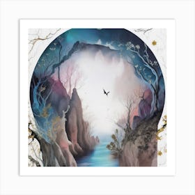 Inside Lost Land Of Otherworldly Dreams Fan 2 Art Print