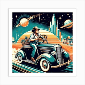 Man Driving A Car Art Print