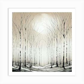 Moonlight In The Woods Art Print