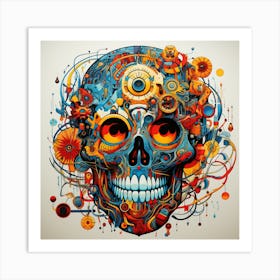 Skull Psychedelic 1 Art Print