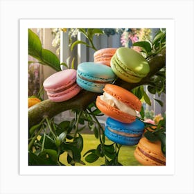 Macaron Plant Cream & Green (4) Art Print