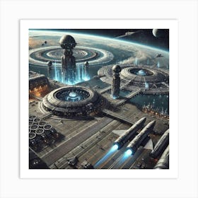 Venus Orbital Defense Spaceports Converted Art Print