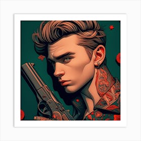 Hunzinator James Dean With Tattoo Art Print