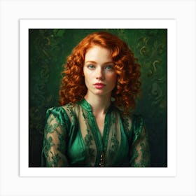 Girl With Red Hair Art Print