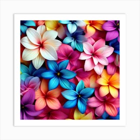 Colorful Flowers Wallpaper Art Print