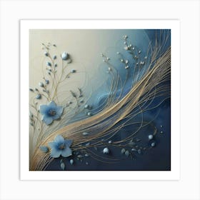 Blue Flowers 5 Art Print