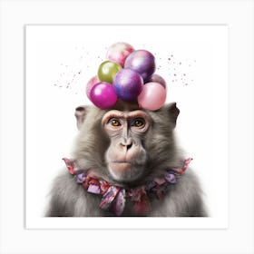 Monkey With Balloons 5 Art Print