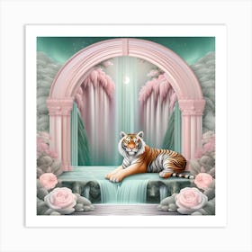 Tiger In The Garden Art Print