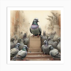 Pigeons 10 Art Print