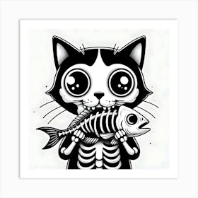 Day Of The Dead Cat 2 Art Print