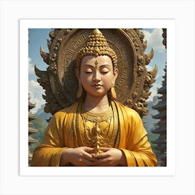 Golden Buddha S Serenity Art Print