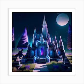 Castle In The Night Art Print