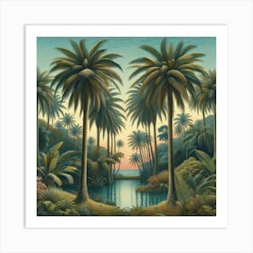 Palm Trees At Sunset 1 Art Print