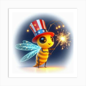 Bee With Sparklers 1 Art Print