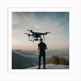 Man Holding A Drone Art Print