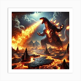 A Dramatic Scene Showing Ignis Rex, The Colossal F Art Print