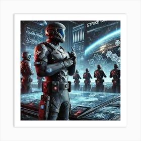 A Science Fiction Depiction Of Strike Commanders, 1 Art Print