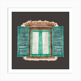 Watercolor Of A Window Art Print