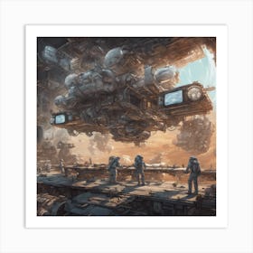 732942 A Space Station, With Spaceships Coming And Going, Xl 1024 V1 0 Art Print