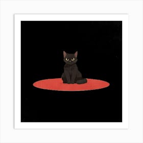 Red mat cat Art Print