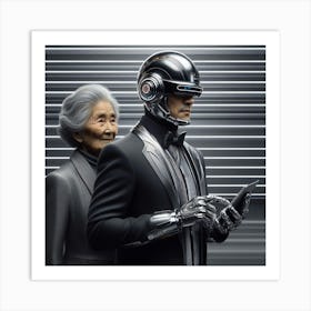 Robot Man And Woman Art Print