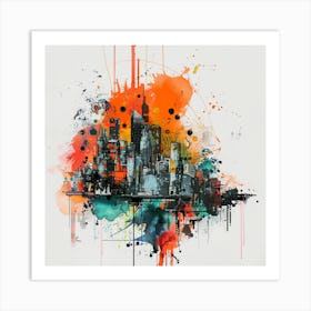 Cityscape Canvas Print 1 Art Print