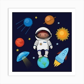 Astronaut In Space 2 Art Print