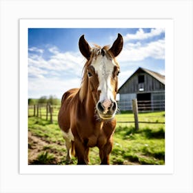Head Horse Rural Farm Goat Nature Field Mammal Pony Animal Grass Cow Equestrian Pasture (3) Art Print