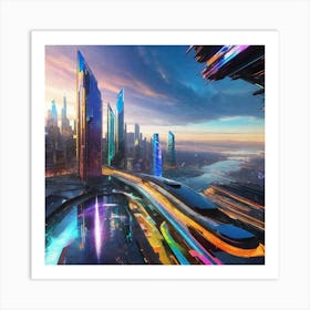 Futuristic City 148 Art Print