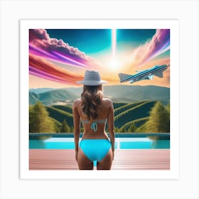 Woman In A Bikini Art Print