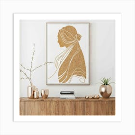 Gold Silhouette Print Art Print