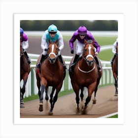 Jockeys Racing 1 Art Print