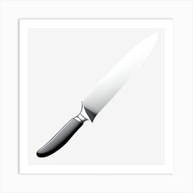 Knife On Black Background 1 Art Print