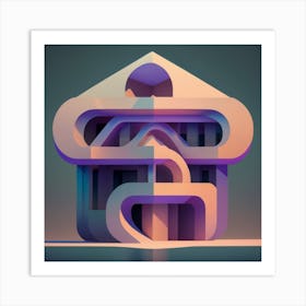 Closer To Perfectly Smooth A4 Paper Abstract Geometric 2 Art Print