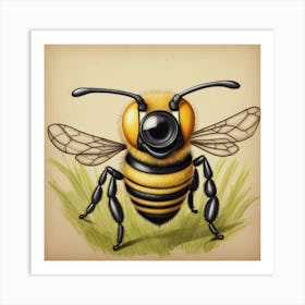 Bee Drawing 4 Art Print