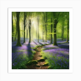 Bluebells In The Forest Art Print