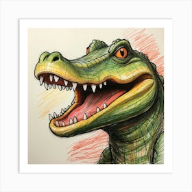 Alligator Head 8 Art Print