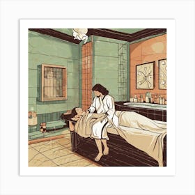 Woman Getting A Massage 1 Art Print