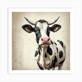 Cow With Horns 7 Art Print