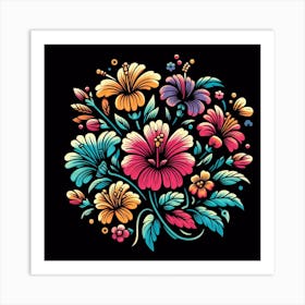 Colorful Floral Pattern Art Print