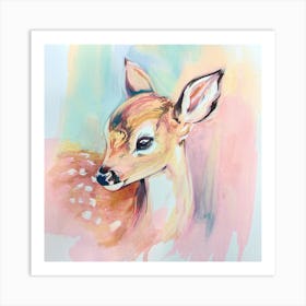 Fawn Watercolor Painting 1 Art Print