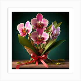 Orchids In A Vase 2 Art Print