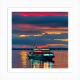 Sunset Cruise Ship 31 Art Print