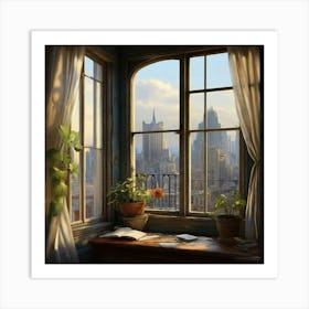 Window In New York City Art Print