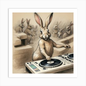 Rabbit Dj 13 Art Print