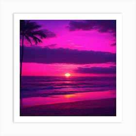 Sunset At The Beach 7 Art Print