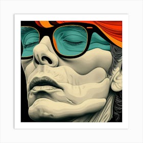 Portrait Of A Man With Glasses 8 Art Print