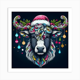 Festive Cow Art Print