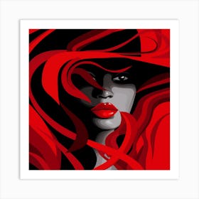 Woman In A Red Hat 5 Art Print