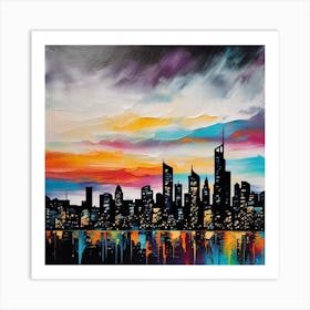 Sunset Cityscape Art Print